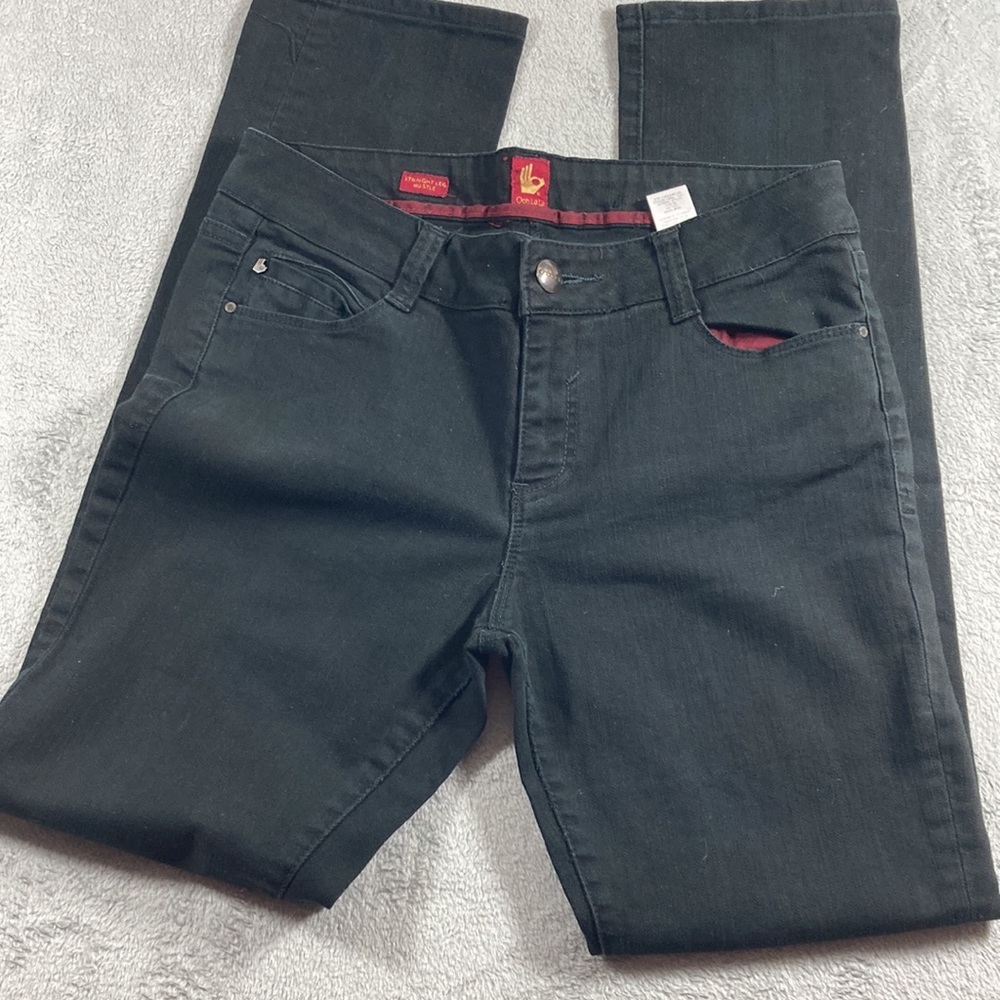 Ooh La La Black Straight Leg  Hustle Jeans Size 6